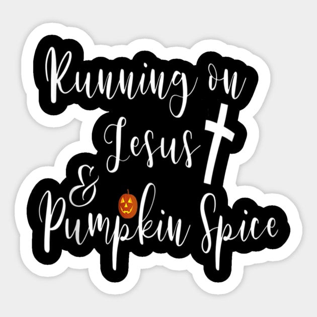 Jesus and Pumpkin Spice Christian Cross Halloween Costume Sticker by ChristianCrecenzio